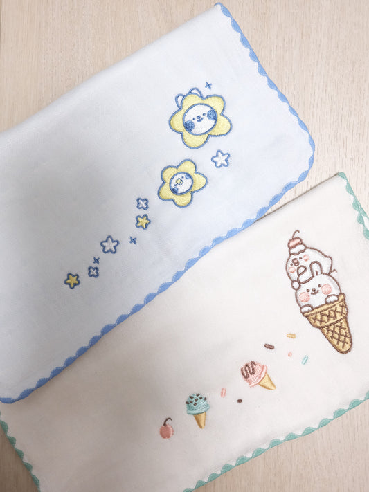 刺繡紗布方巾